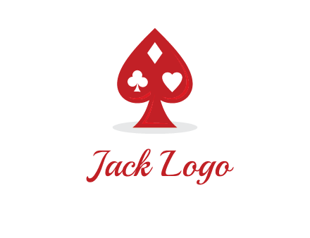 playing card symbols in spade logo