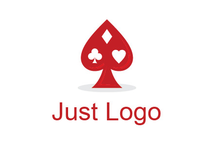 playing card symbols in spade logo