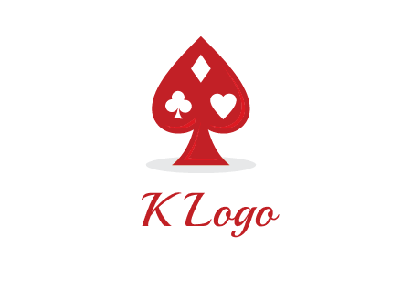 playing card symbols in spade logo