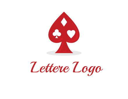 playing card symbols in spade logo
