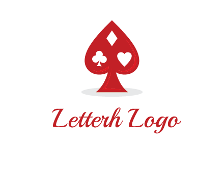playing card symbols in spade logo