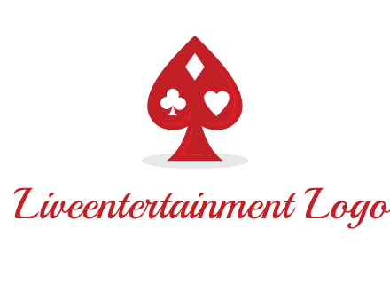 playing card symbols in spade logo