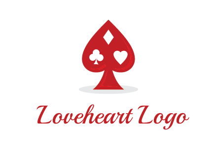 playing card symbols in spade logo