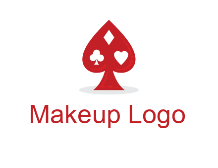 playing card symbols in spade logo