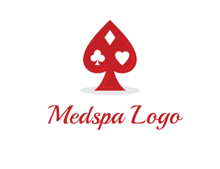 playing card symbols in spade logo