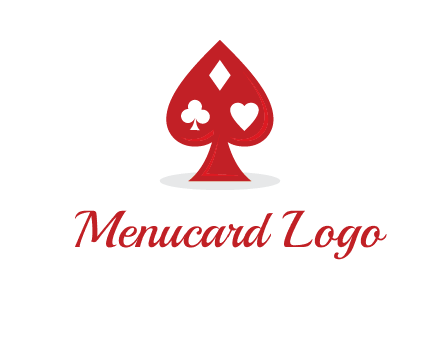 playing card symbols in spade logo