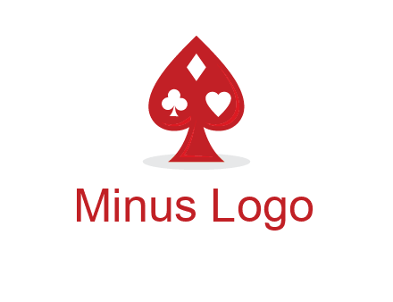 playing card symbols in spade logo