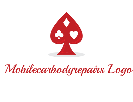 playing card symbols in spade logo