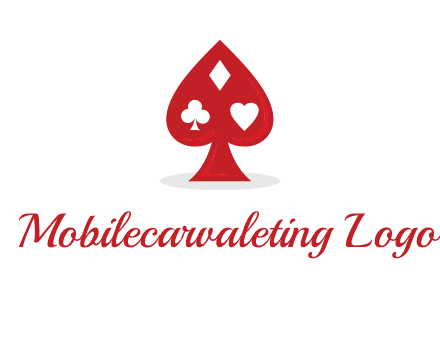 playing card symbols in spade logo
