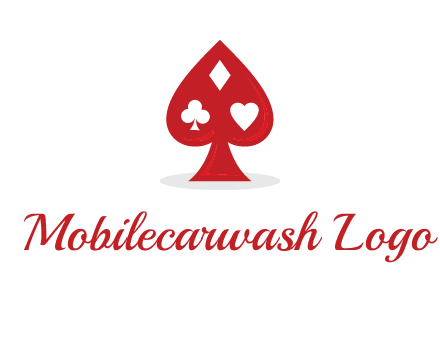 playing card symbols in spade logo