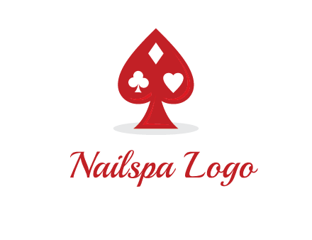 playing card symbols in spade logo