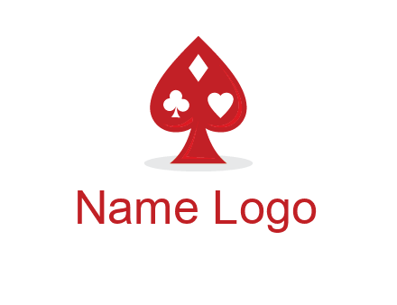 playing card symbols in spade logo