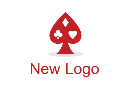 playing card symbols in spade logo