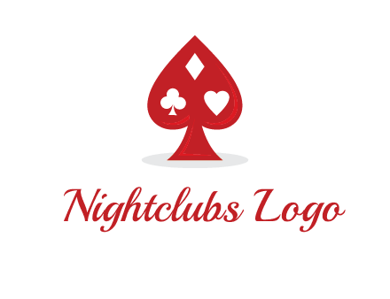 playing card symbols in spade logo