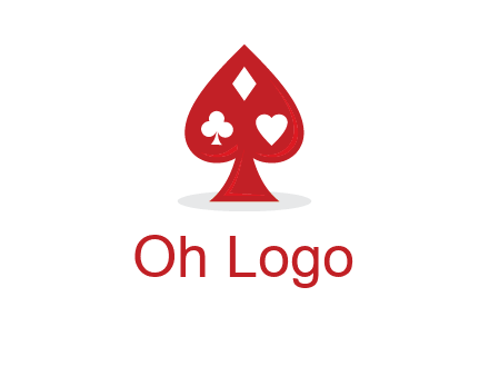 playing card symbols in spade logo