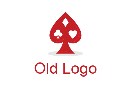 playing card symbols in spade logo