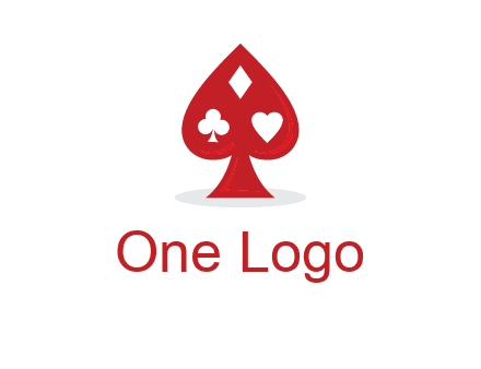 playing card symbols in spade logo