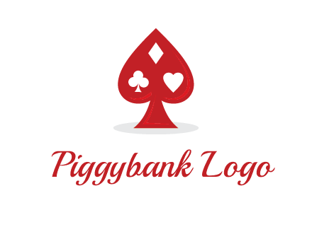 playing card symbols in spade logo