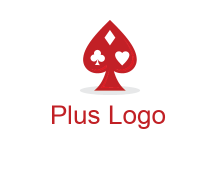 playing card symbols in spade logo