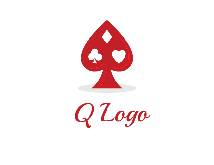 playing card symbols in spade logo