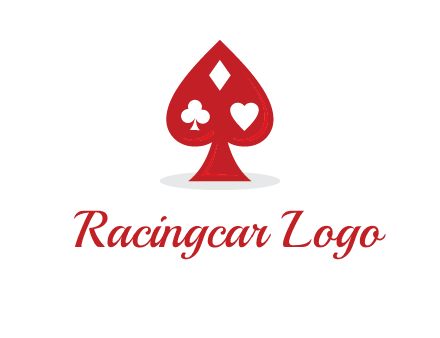 playing card symbols in spade logo