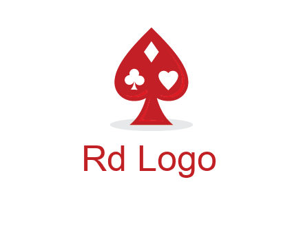 playing card symbols in spade logo