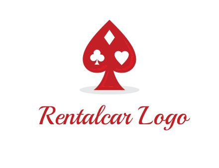 playing card symbols in spade logo
