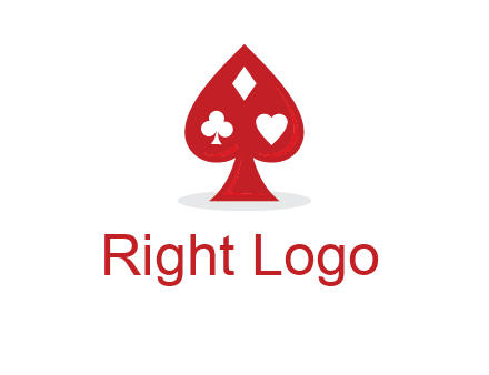playing card symbols in spade logo