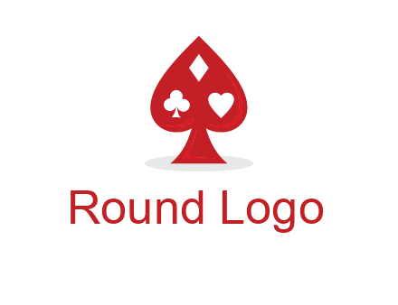 playing card symbols in spade logo