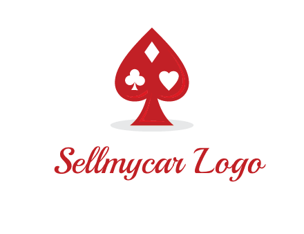 playing card symbols in spade logo