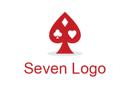 playing card symbols in spade logo