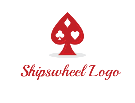 playing card symbols in spade logo