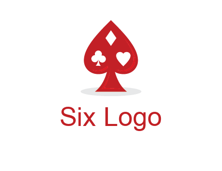 playing card symbols in spade logo