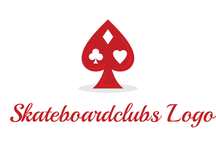 playing card symbols in spade logo