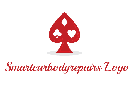 playing card symbols in spade logo