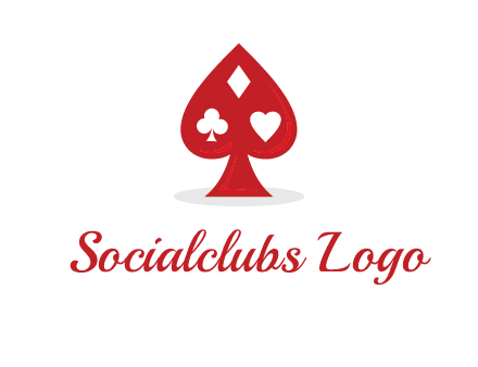 playing card symbols in spade logo