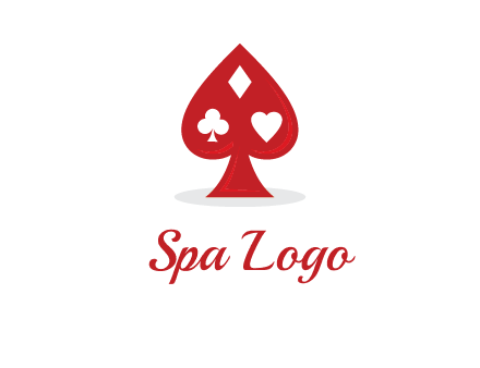 playing card symbols in spade logo