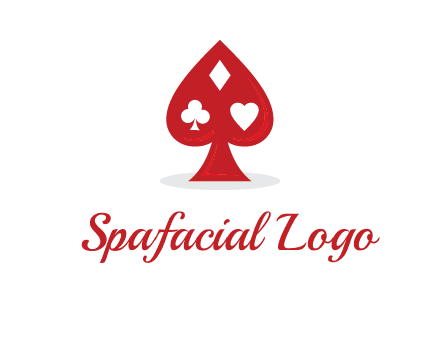 playing card symbols in spade logo