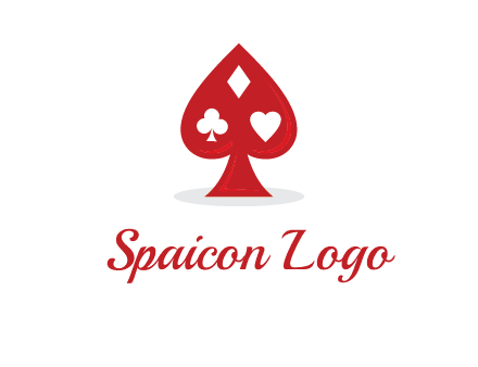 playing card symbols in spade logo