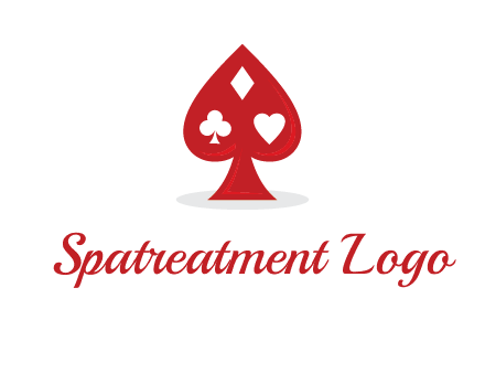 playing card symbols in spade logo