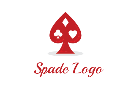 playing card symbols in spade logo