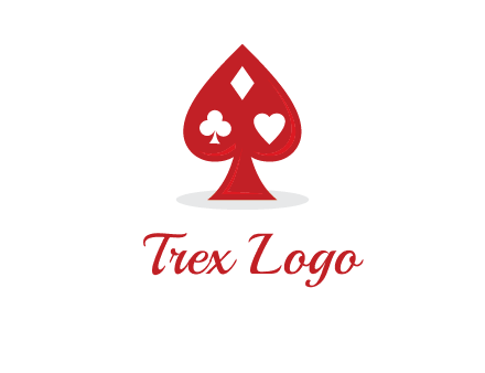 playing card symbols in spade logo