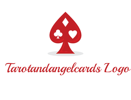 playing card symbols in spade logo