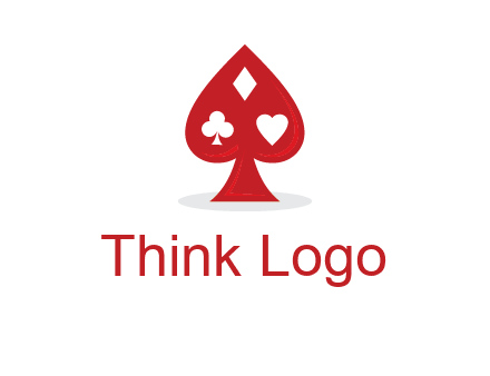 playing card symbols in spade logo