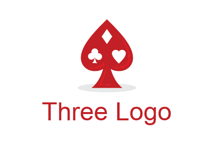 playing card symbols in spade logo
