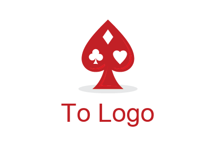 playing card symbols in spade logo