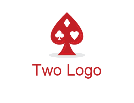 playing card symbols in spade logo