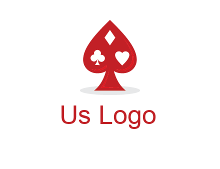 playing card symbols in spade logo