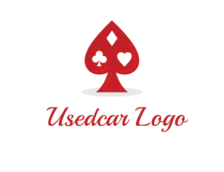 playing card symbols in spade logo