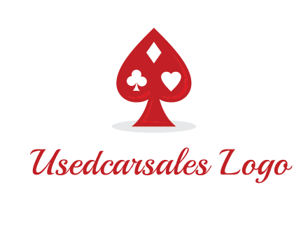 playing card symbols in spade logo